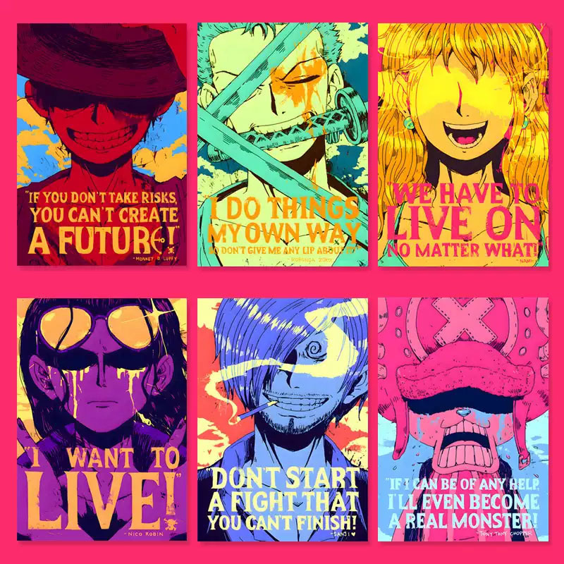 One Piece Straw Hat - Autocollants muraux rétro One Piece, pirates