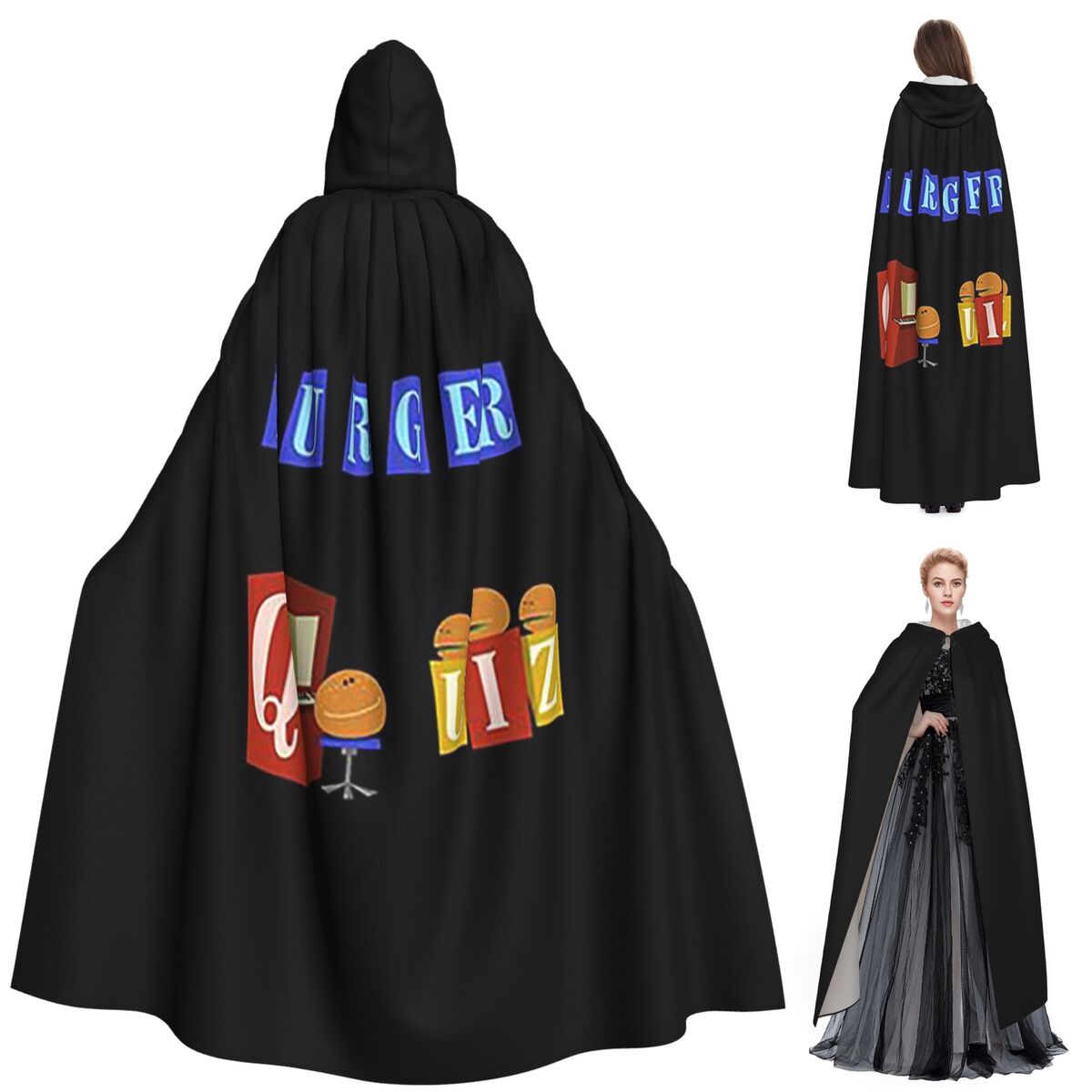Anime Cosplay Quiz - Burger Quiz nouveau Logo longue Cape