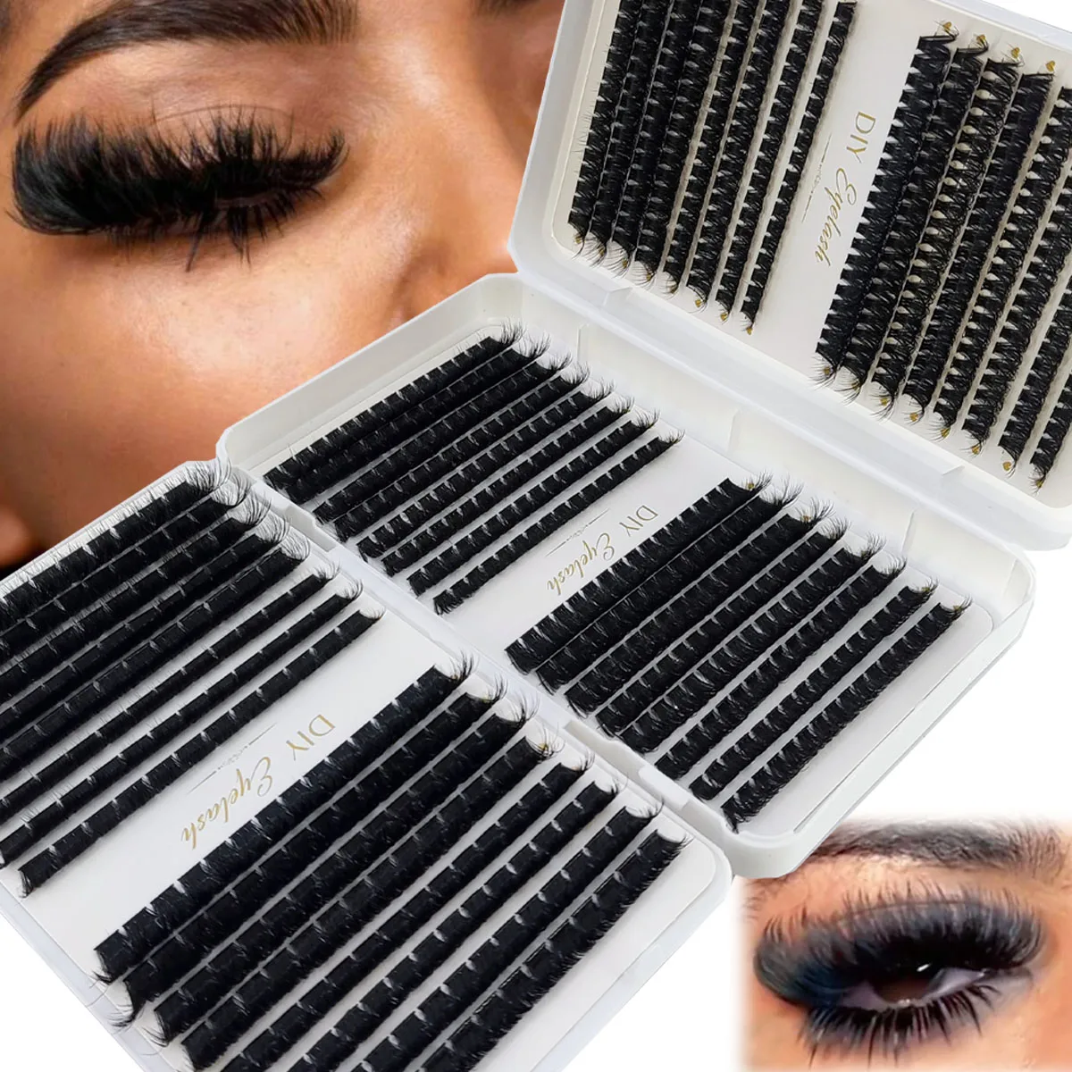Anime Cosplay Lashes - HBZGTLAD 200D-60D Clusters de cils à
