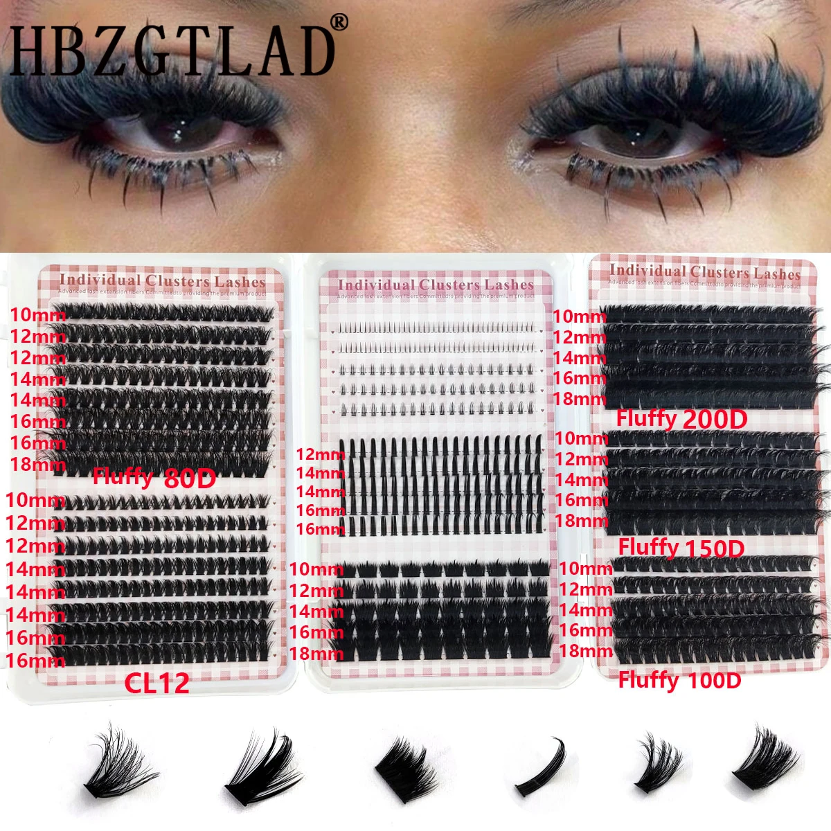 HBZGTLAD 200D-60D Clusters de  - Anime Cosplay Lashes avis et prix