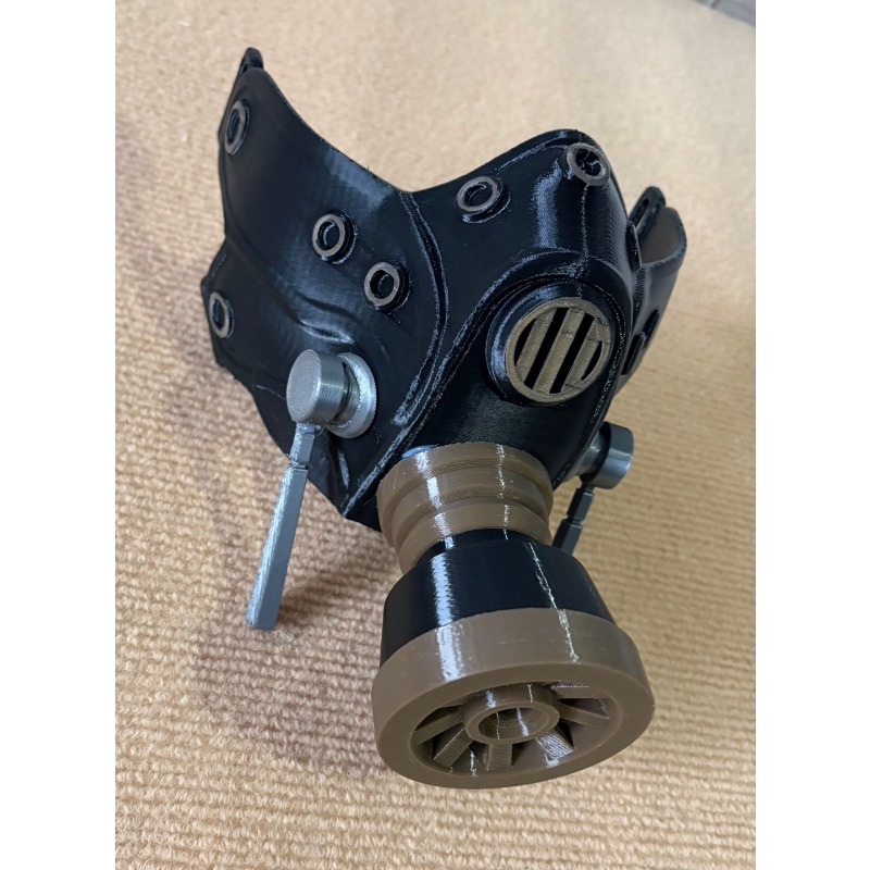 Masque à gaz noir imprimé en 3 - Anime Cosplay To Buy avis et prix