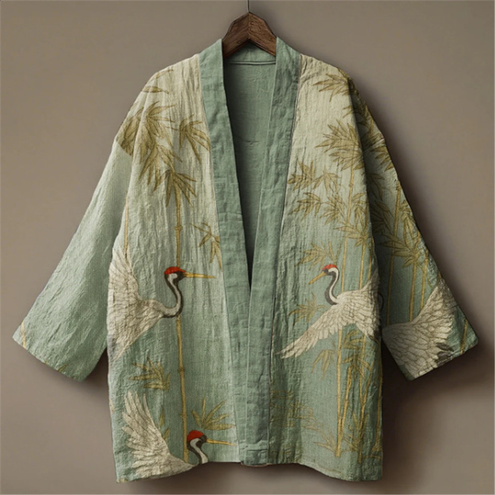 Kimono japonais imprimé grue p - Demon Slayer Haori avis et prix